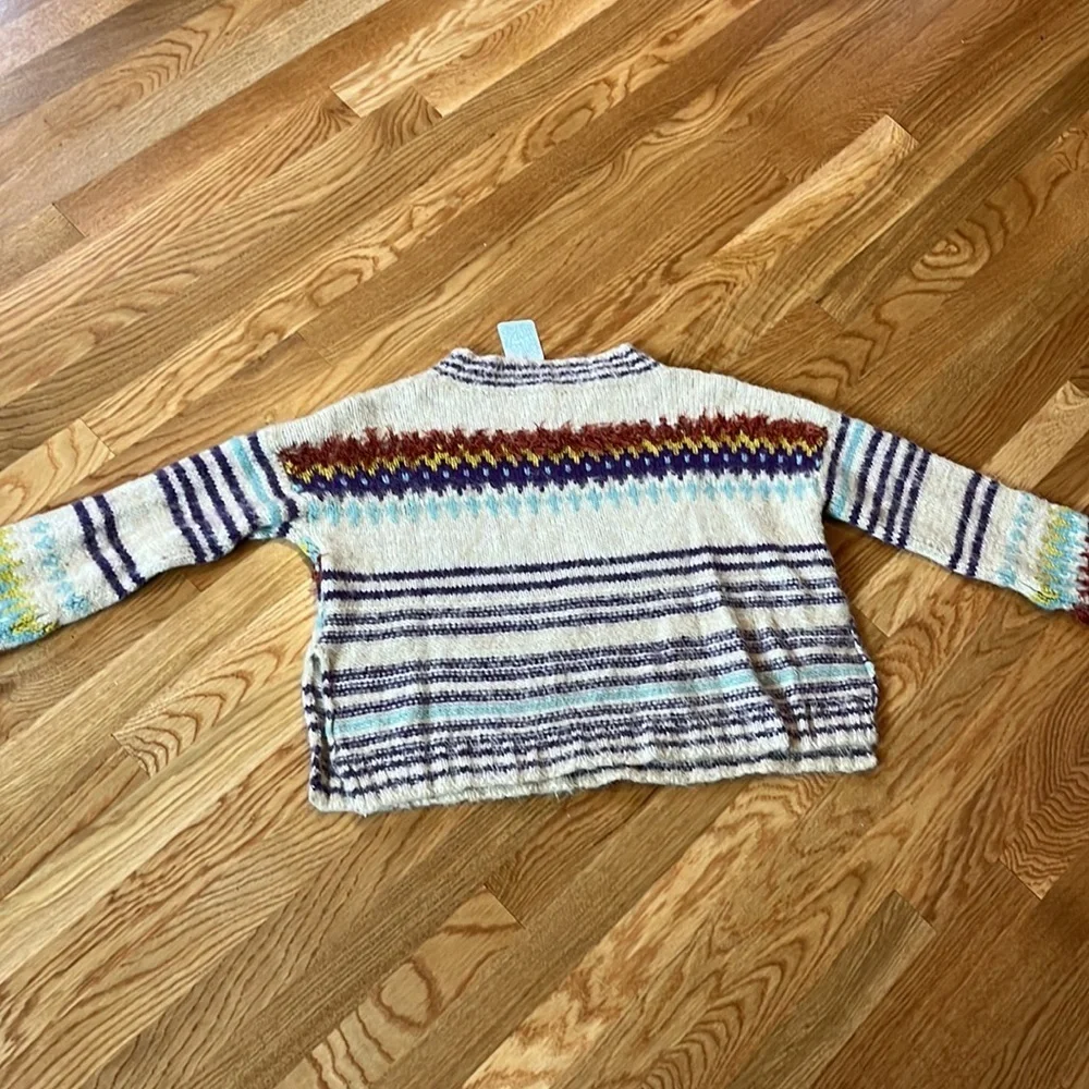 NWT Free People Festive Fairisle Pullover Sweater Size Small